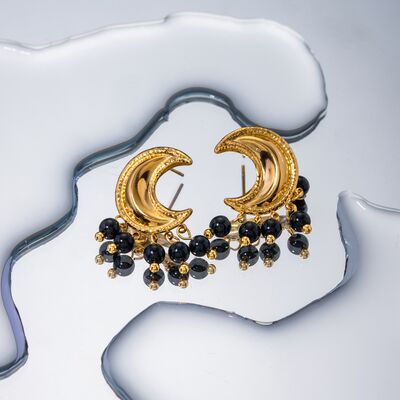 18K Gold-Plated Stainless Steel Moon Shape Earrings